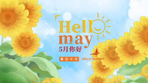 创意插画你好五月小清新PPT模板