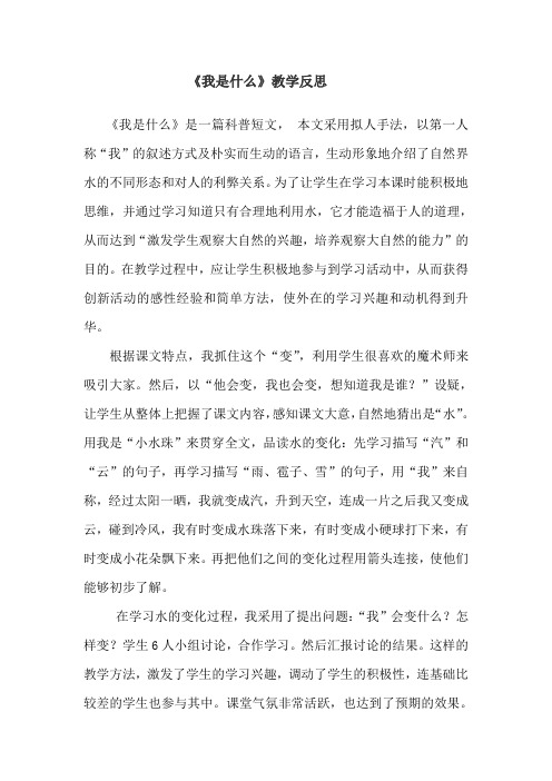 《我是什么》教学反思
