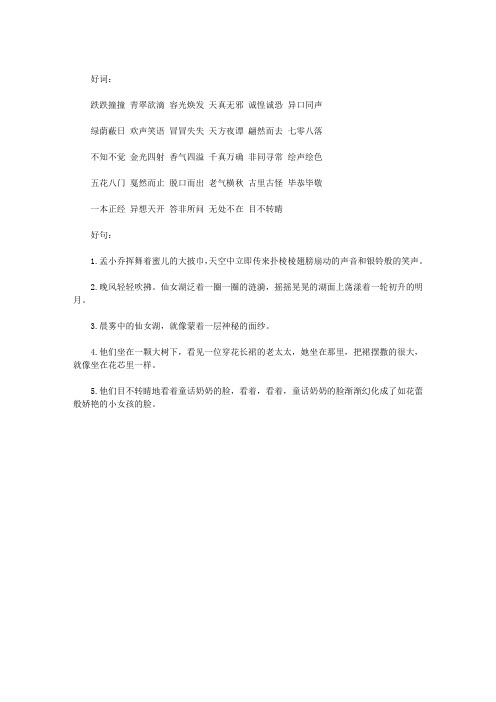 《那个骑轮箱来的蜜儿》好词好句