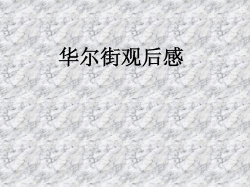 华尔街观后感