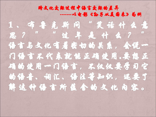 从《孙子从美国来》这部电影看垮文交际中的语言交际差异
