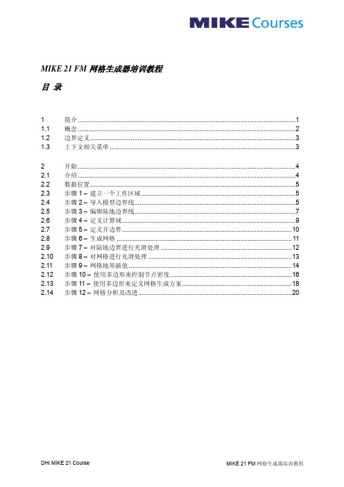 MIKE 21 FM 网格生成器培训教程
