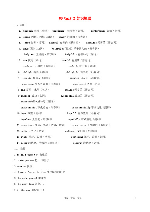 八年级英语下册 Unit 2知识梳理 牛津译林版