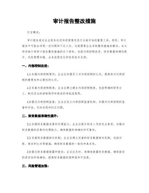 审计报告整改措施