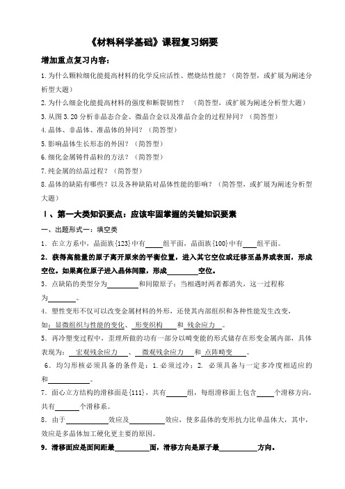 材料科学基础复习