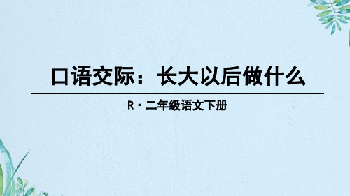 部编二下口语交际长大以后做什么