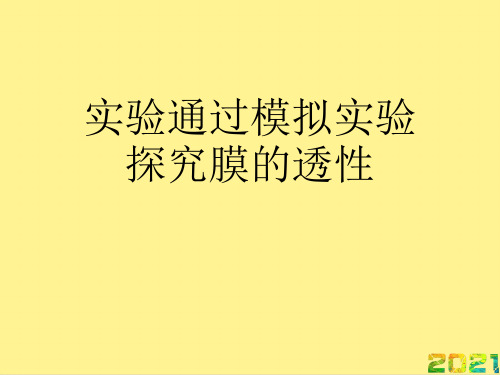 实验通过模拟实验探究膜的透性完整PPT
