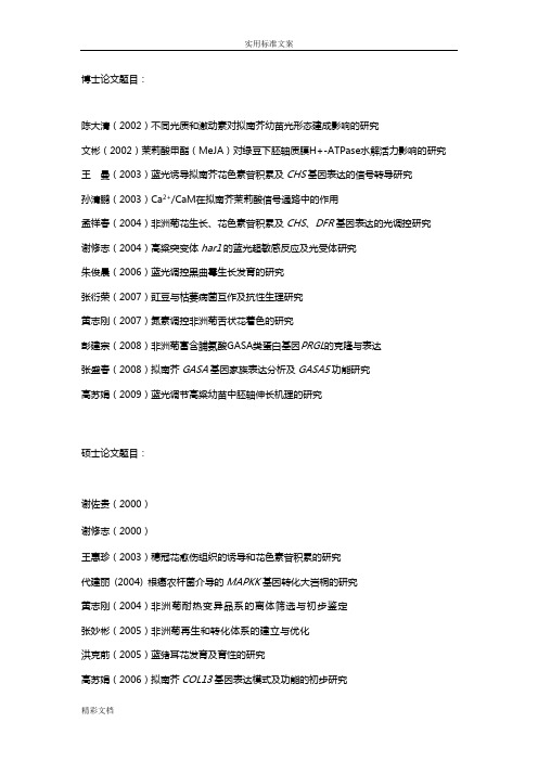 博士论文地的题目