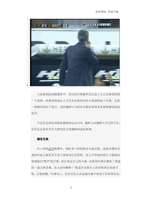 足坛十大挑衅球迷