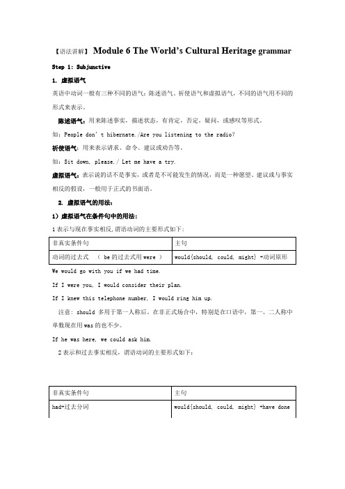 【语法讲解】Module6TheWorld’sCulturalHeritagegrammar外研版高中选修7
