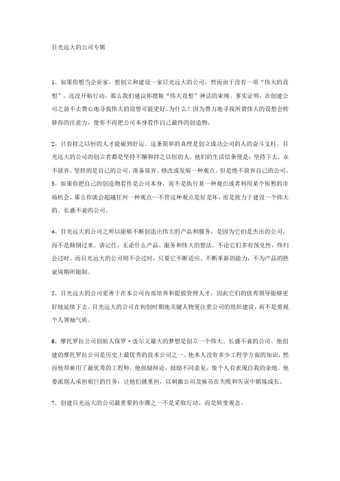 目光远大的公司专辑