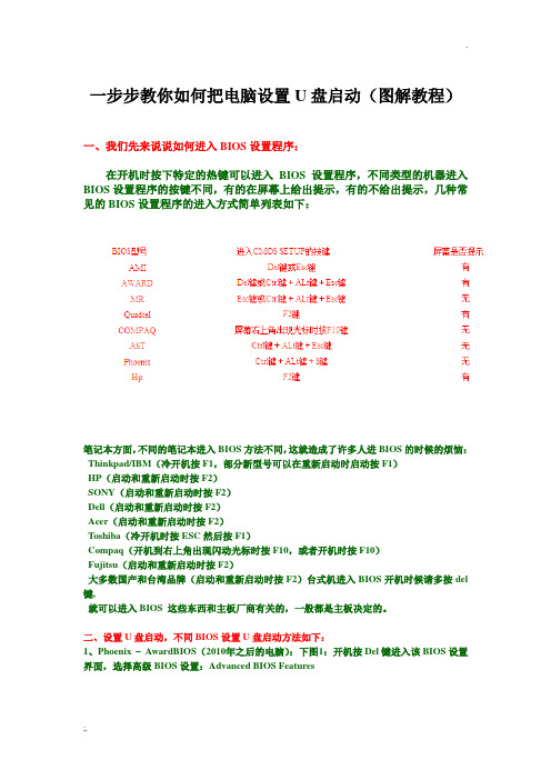 一步步教你如何把电脑设置U盘启动(图解教程)