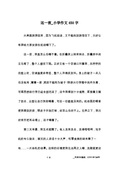 这一夜_小学作文450字
