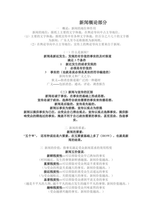新闻概论部分