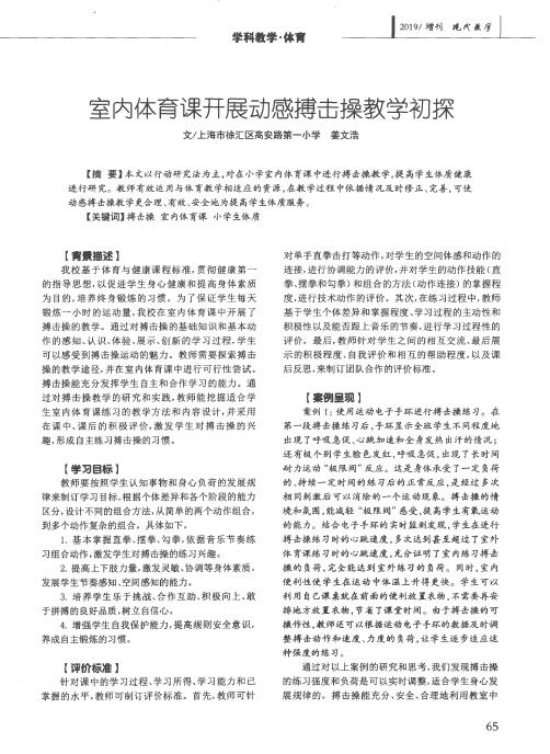 室内体育课开展动感搏击操教学初探