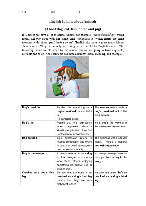 English Idioms about Animals