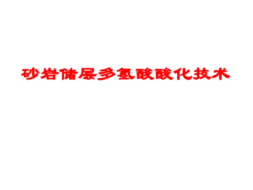 砂岩储层多氢酸酸化技术