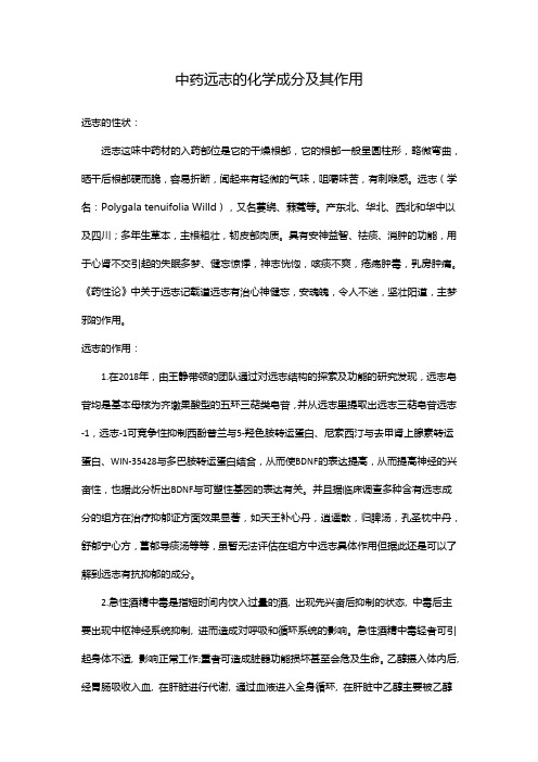 中药远志的化学成分及其作用