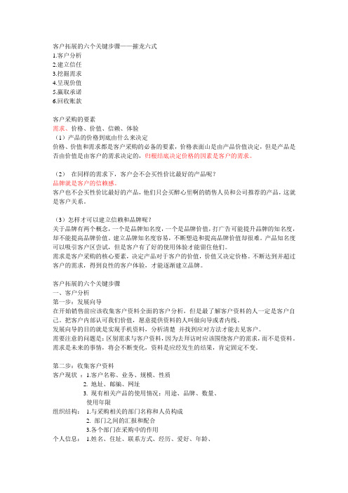 客户拓展的六个关键步骤