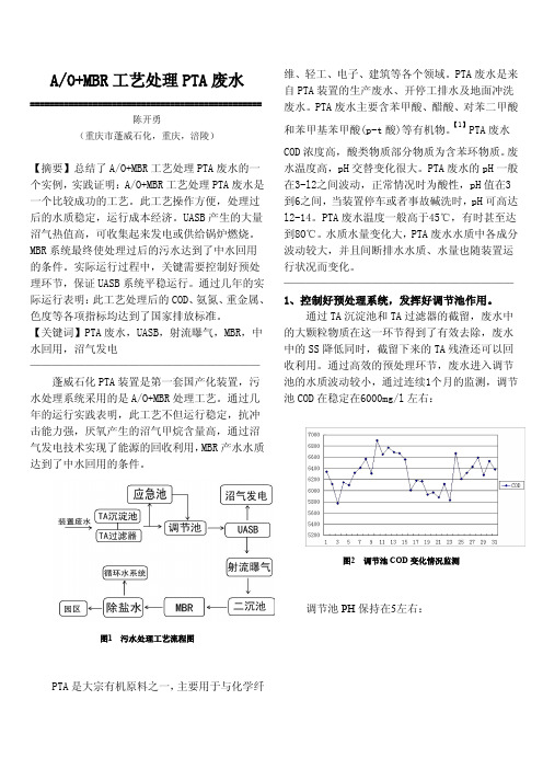 AO联合MBR工艺处理PTA废水