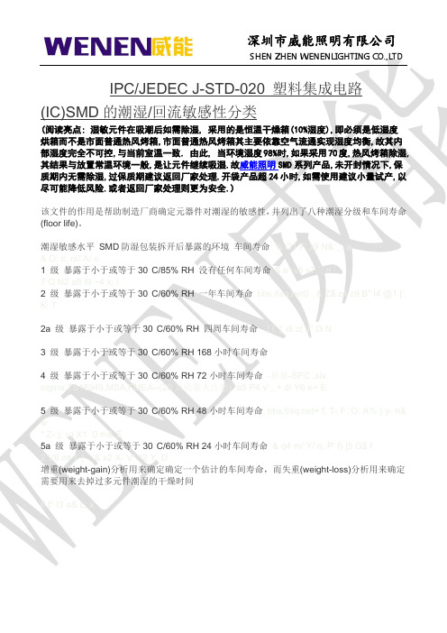 RGB幻彩贴片灯珠潮湿回流敏感元件分类标准(文库)