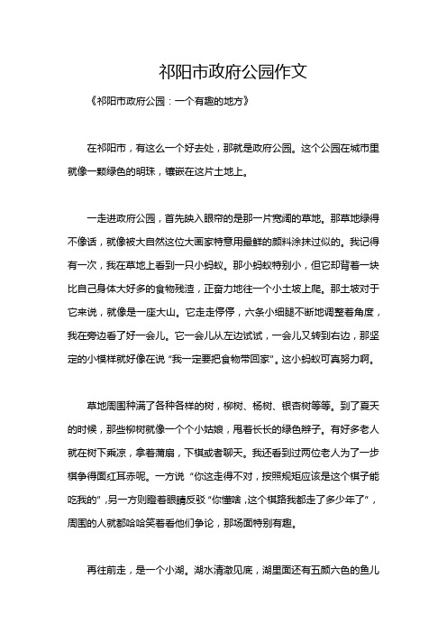 祁阳市政府公园作文