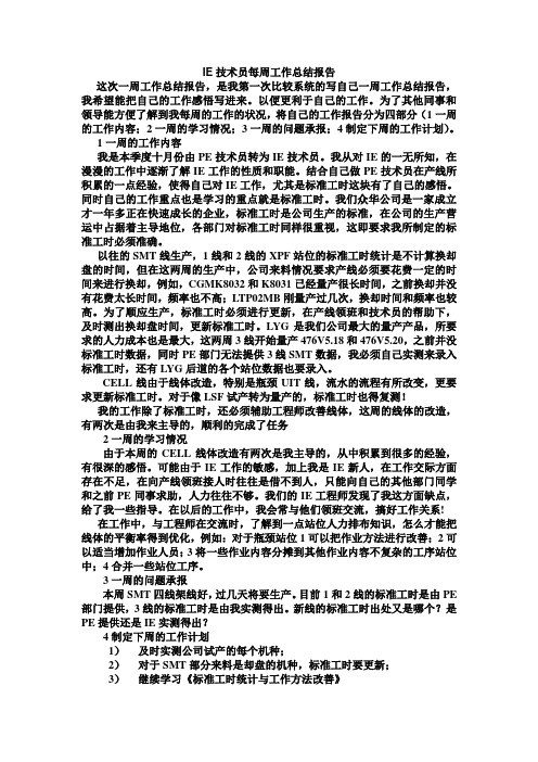 IE每周工作总结报告