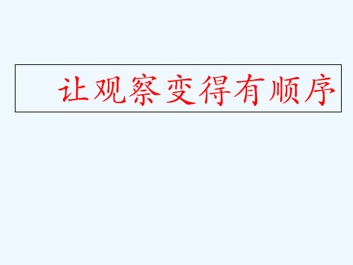二年级上册语文课件：让观察变得有顺序 (共16张PPT)