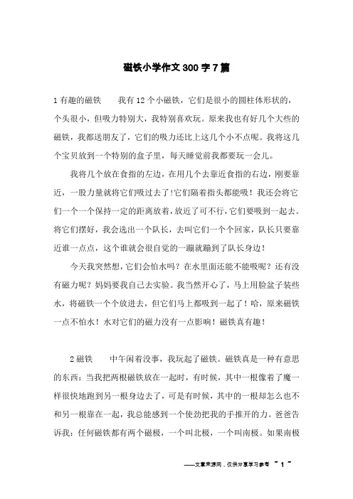 磁铁小学作文300字7篇
