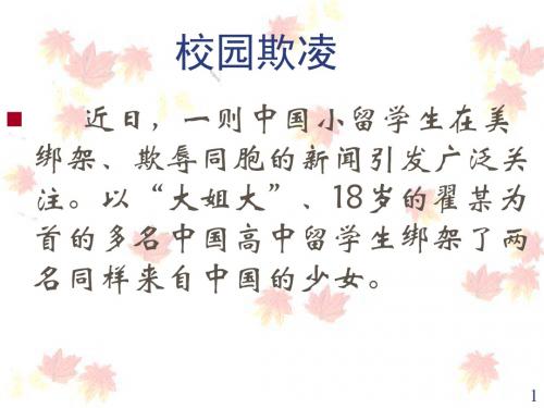 校园欺凌事件ppt课件