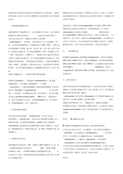 汇总抗生素的作用机理.docx