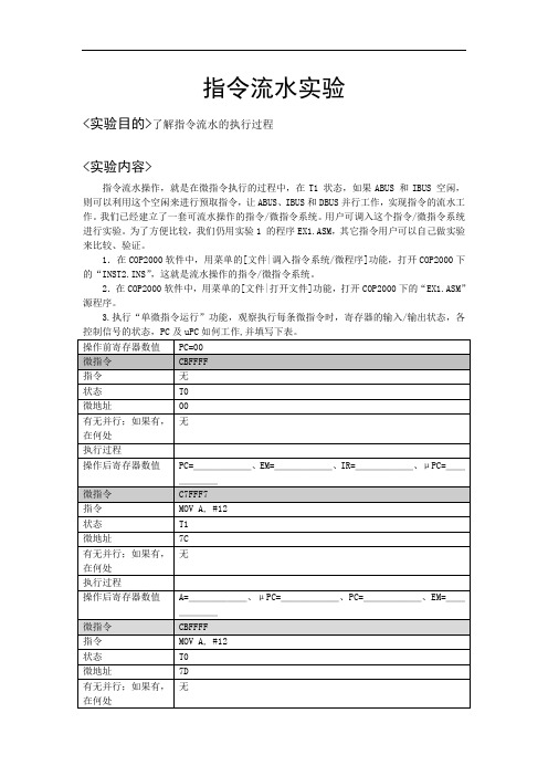 指令流水试验