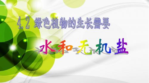 绿色植物的生长需要无机盐2