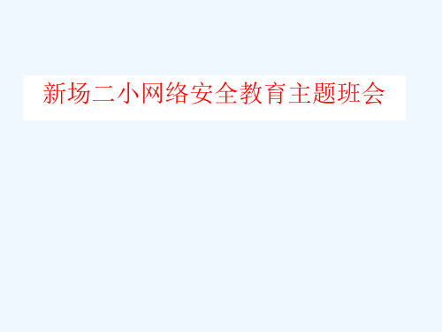 小学生主题班会网络安全教育ppt课件