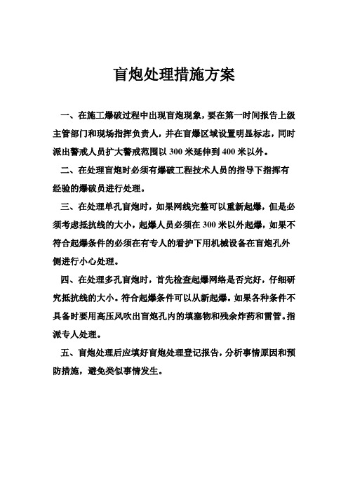 盲炮处理措施方案