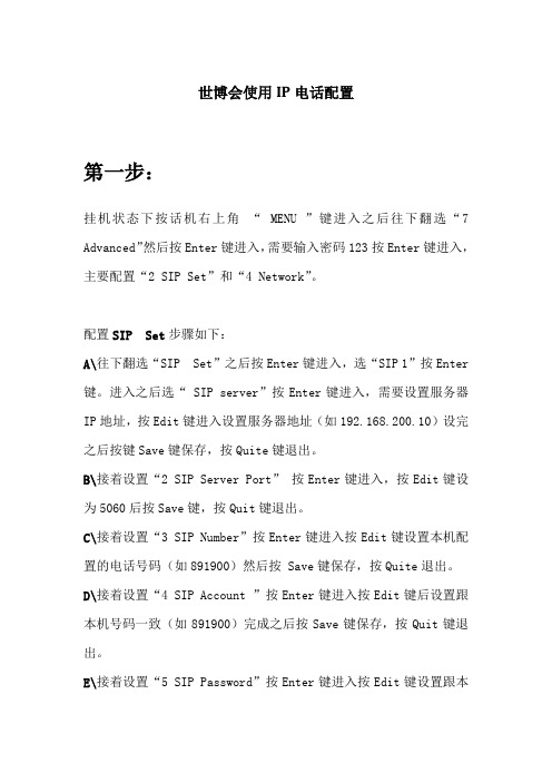 IP电话配置
