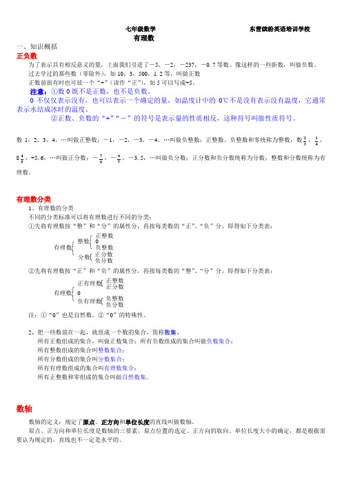 有理数教案和练习题精讲精练