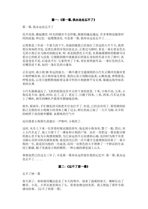 忘不了的那一幕