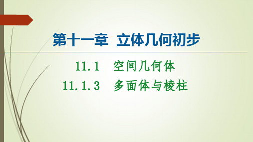 人教B版新教材高中数学必修第四册课件多面体与棱柱