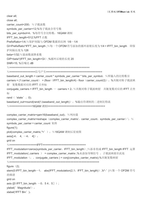 (完整版)OFDMmatlab实现