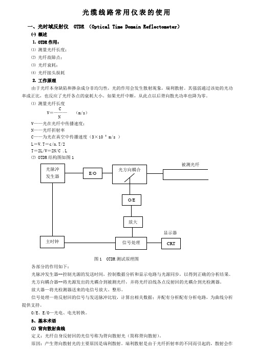 光缆常用仪表的使用
