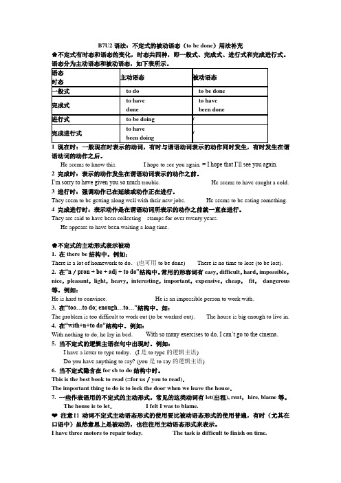 语法：不定式的被动语态(to be done)用法补充
