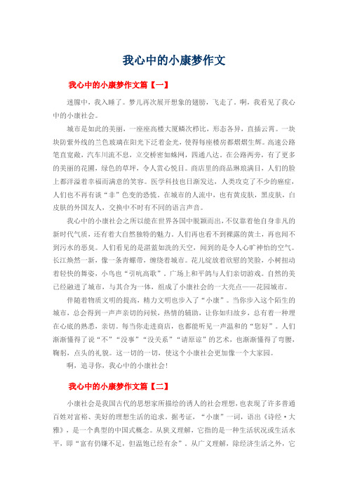 我心中的小康梦作文