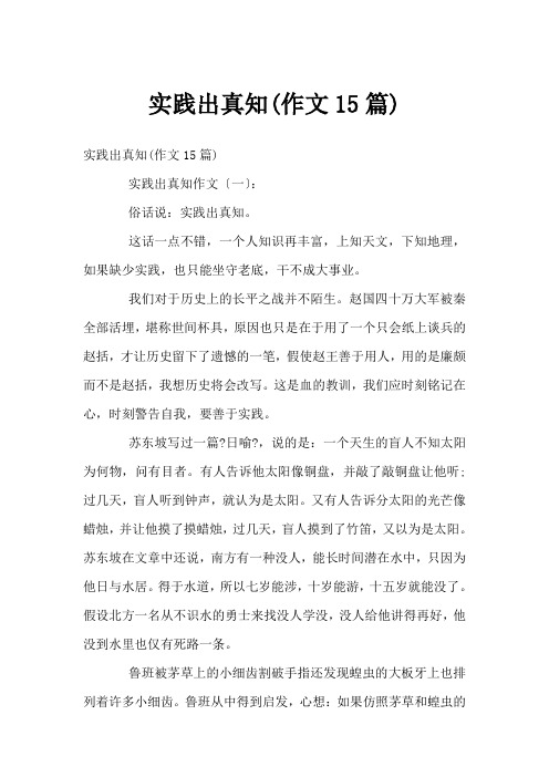 实践出真知(作文15篇)