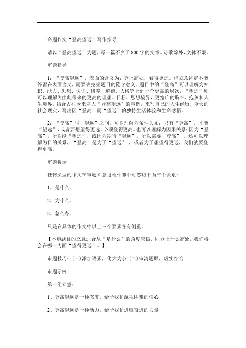 最新登高望远立意及范文汇编