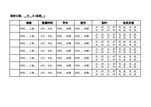 网吧调查表