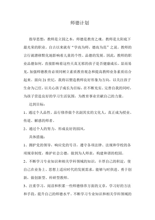 师德计划