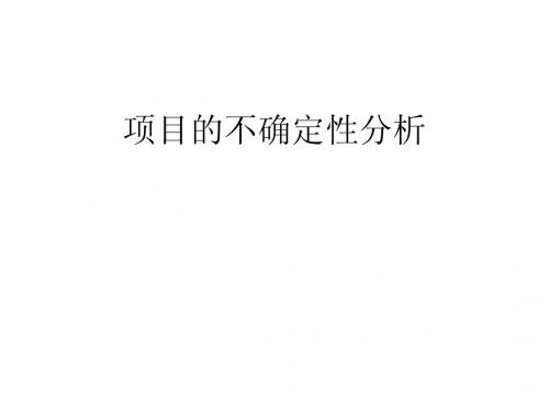 项目投资-不确定性分析