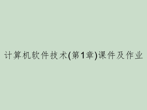 计算机软件技术(第1章)课件及作业