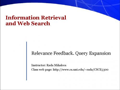 Information Retrieval and Web Search